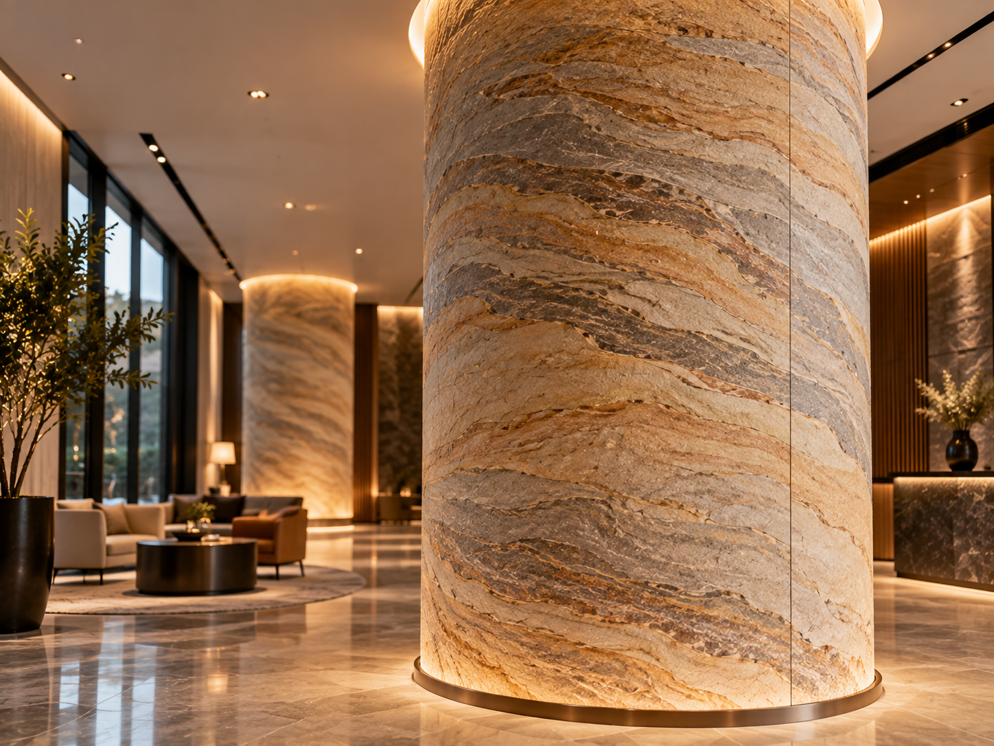 Curved Columns and Pillars